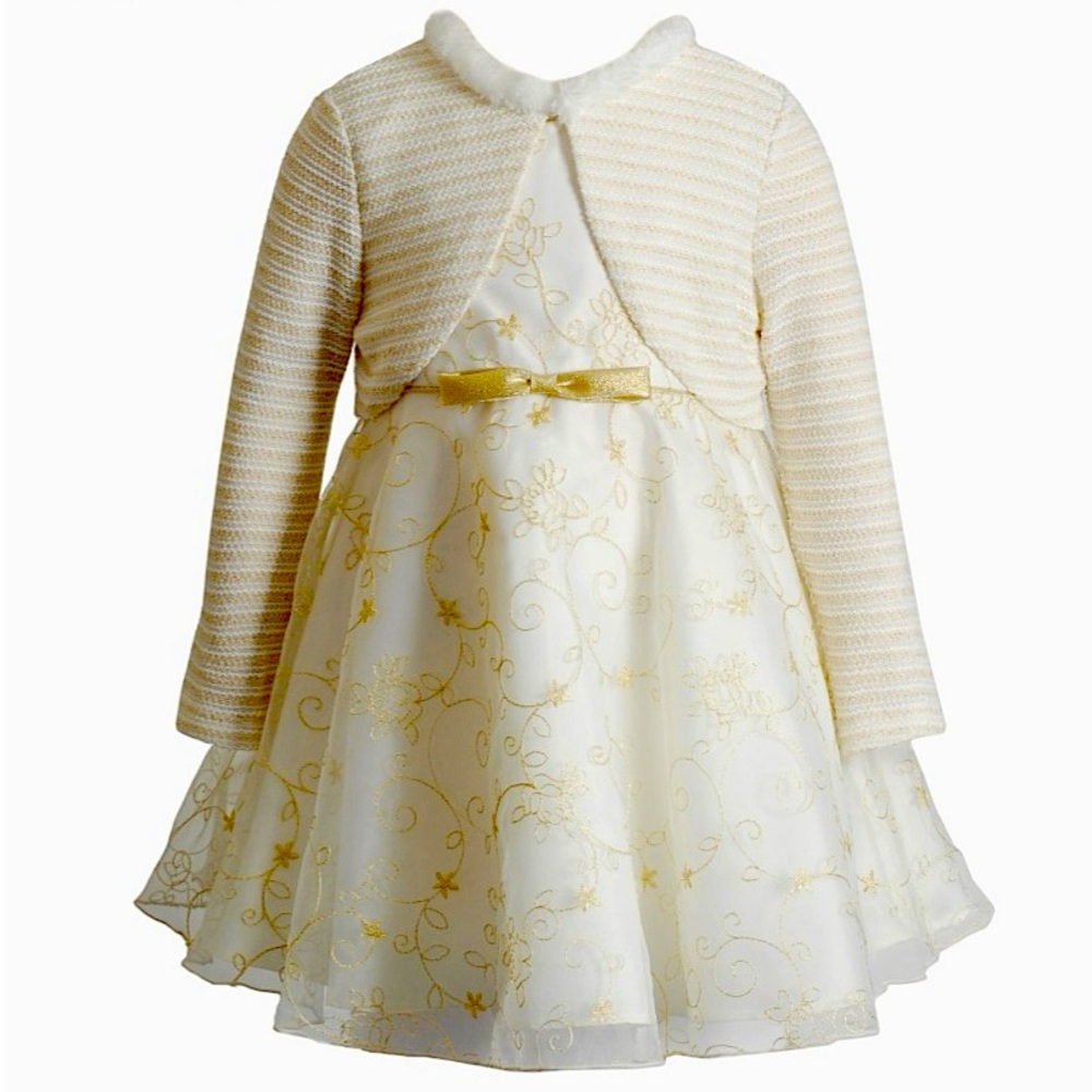 Youngland Baby Girls' 18M. 2 Piece Embroidered Dress with Cardigan